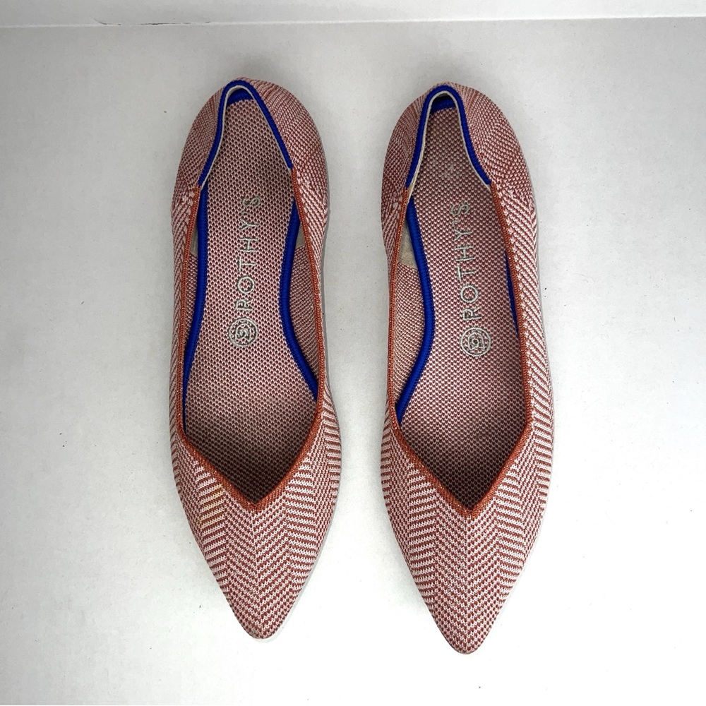 Rothy's Red and White Flats Comfortable Loafers